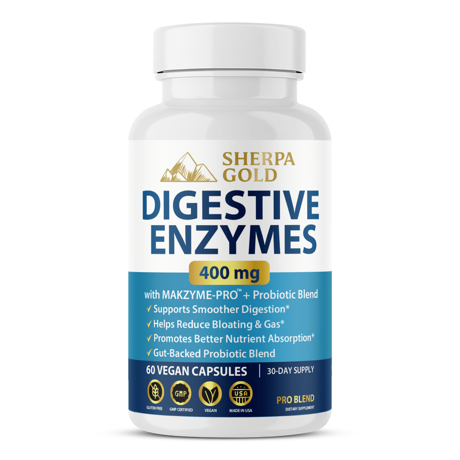 Digestive Enzymes + Probiotics for Bloating, Gas, Gut Health – 60 Caps