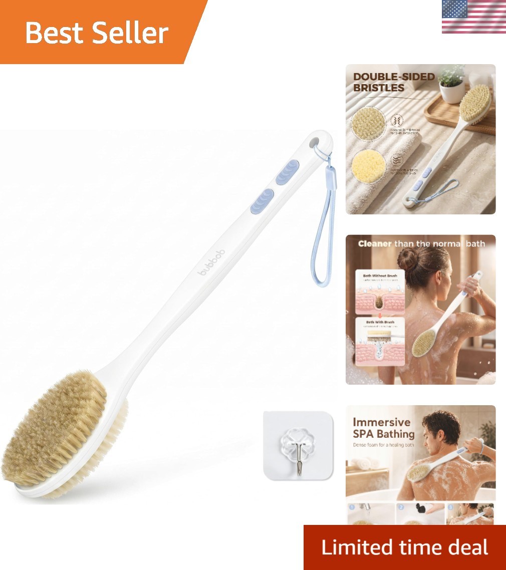 Back Scrubber anti Slip for Shower, Shower Brush Long Handle with Stiff and Soft