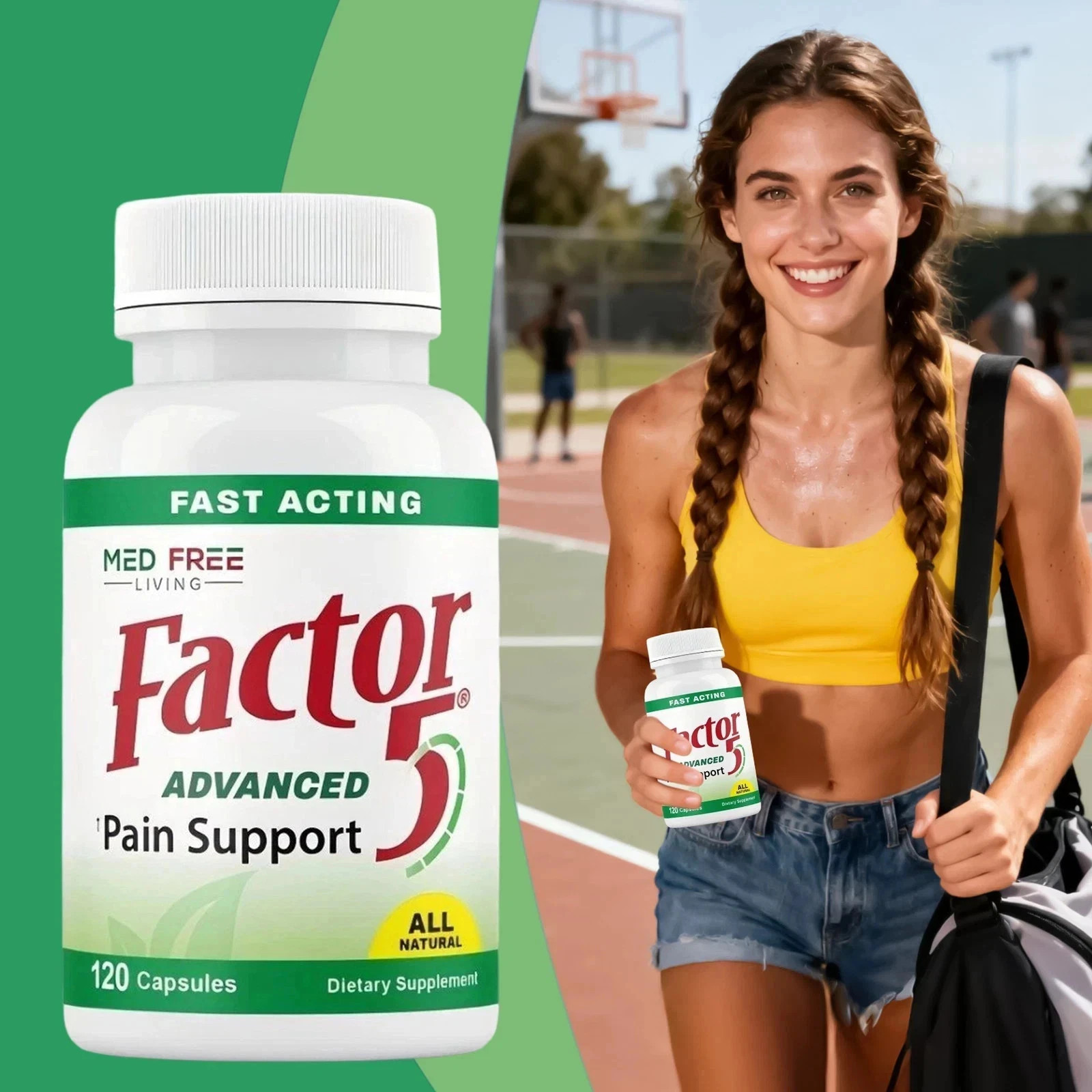 Med Unoccupied Living Factor 5 Support Joint and Muscle Natural Complex 120 Caps