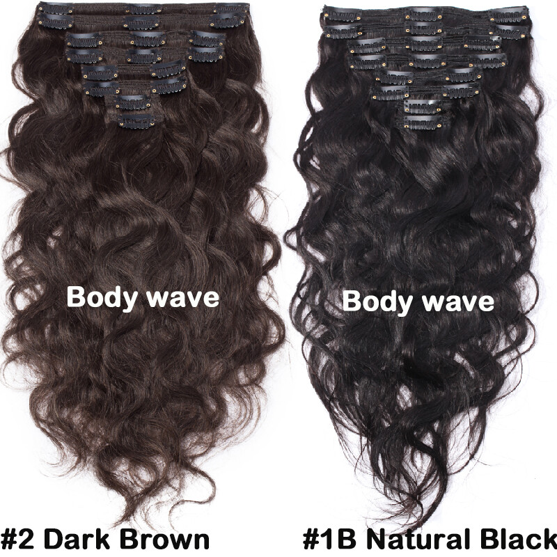 10-24inch 200G Long Thick Double Weft Clip in Remy Human Hair Extensions Blonde