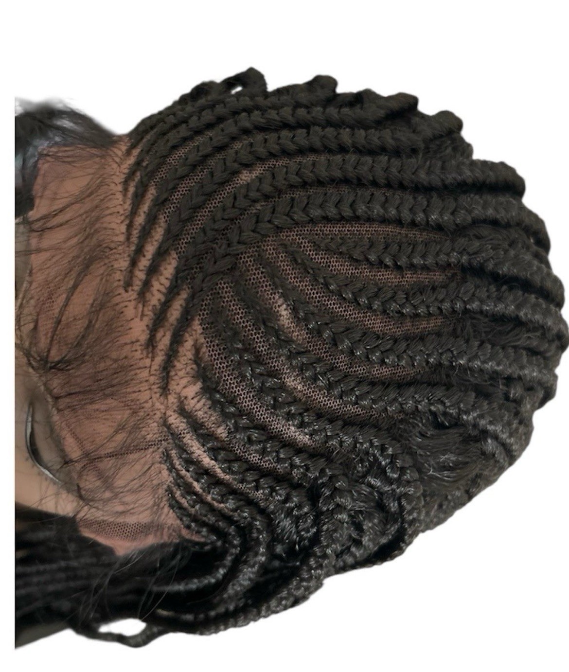 Women’s Black Braided Lace Front Synthetic Wig w/ Adjustable Strap, One Size