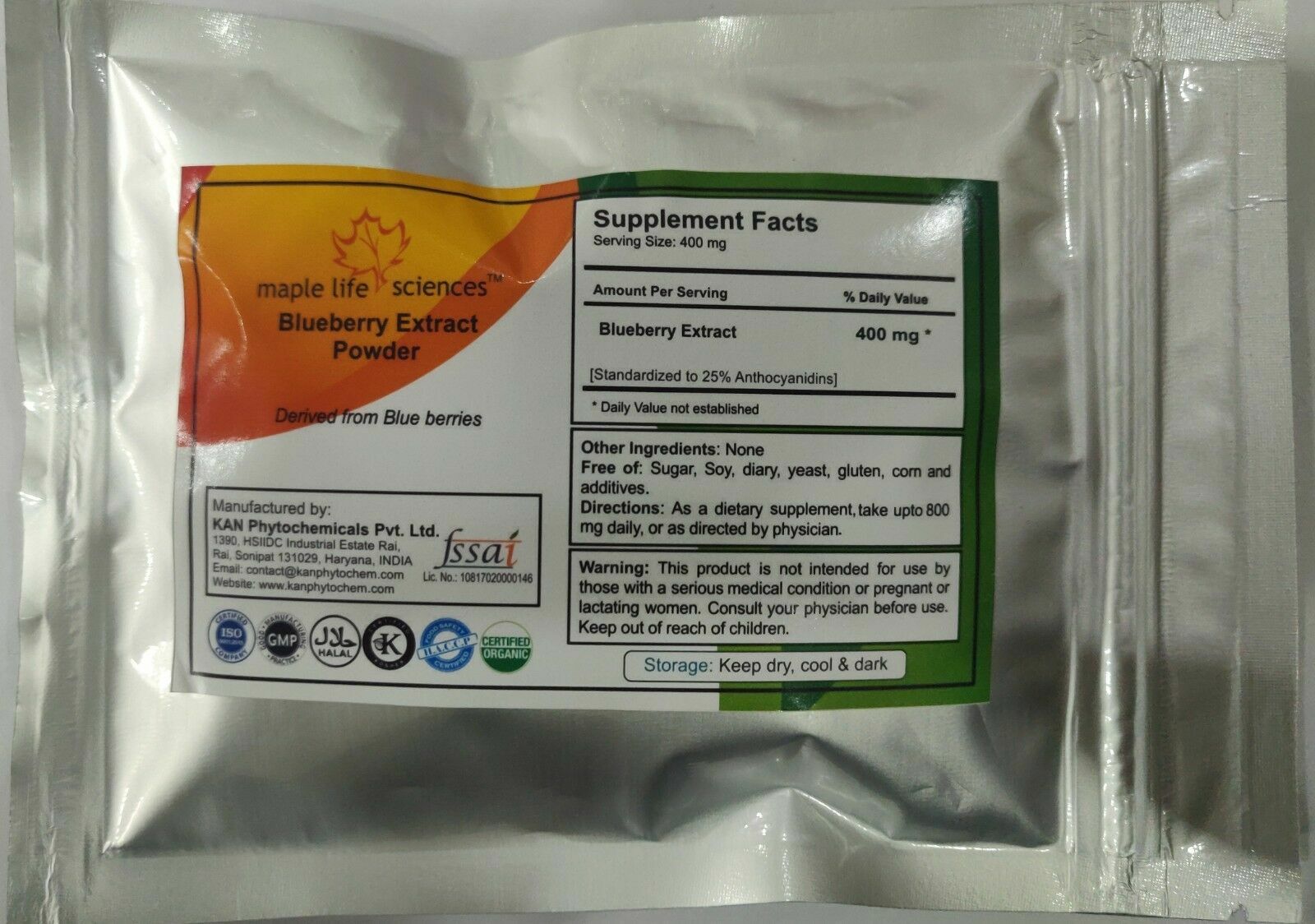 Blueberry Extract Powder 25% Anthocyanidins Pure & High Quality