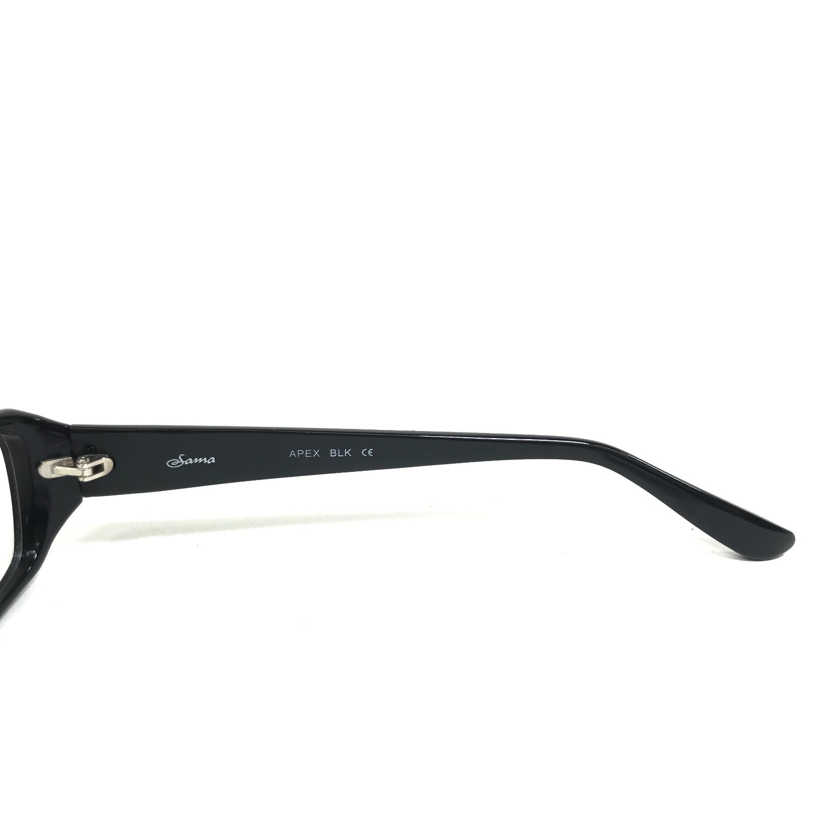 Sama Eyeglasses Frames APEX BLK Polished Black Rectangular Full Rim 53-18-138