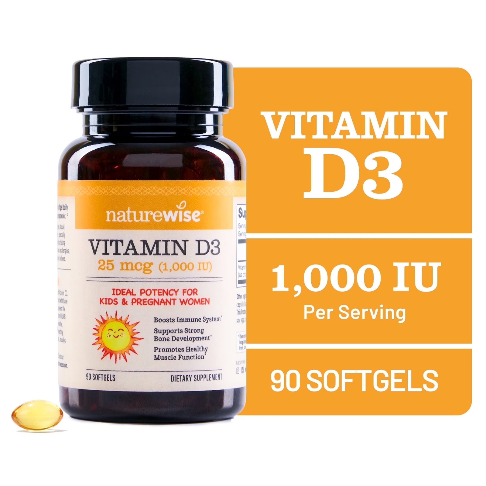 Vitamin D3 1000Iu + Organic Olive Oil – 360 Mini Softgels[1-Year Supply]