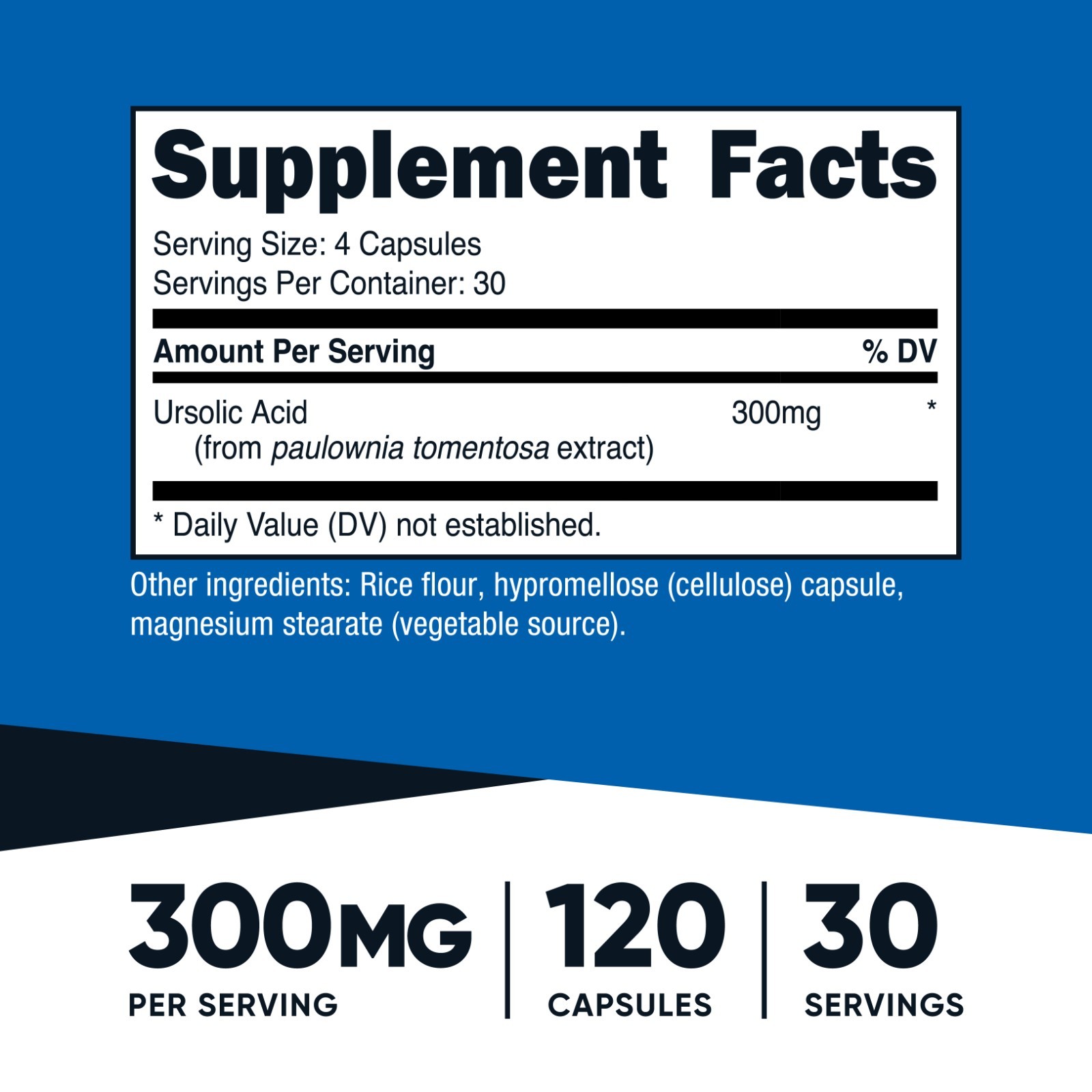 Nutricost Ursolic Acid 300mg, 120 Capsules