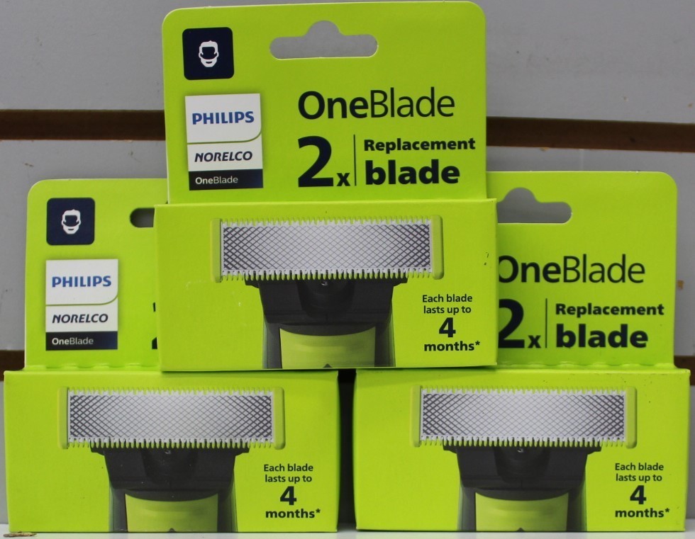Philips Norelco OneBlade QP230/80 Replacement Blades – 3 Pack = Total 6 Blades