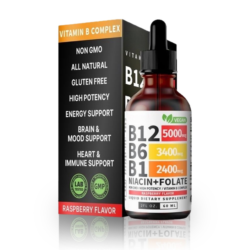 5 In 1 Vitamin B Complex – B6 B1 B12 Liquid Drops 5000mcg – Add 3 Only Pay 2 !