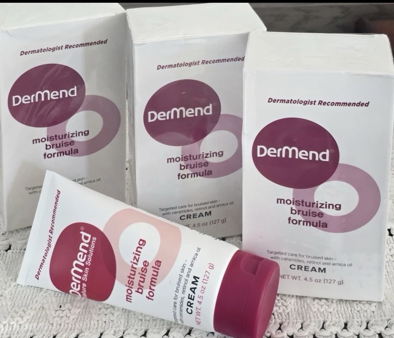 Pack of 3 Dermend Moisturizing Bruise Formula Cream 4.5 oz Sealed Box