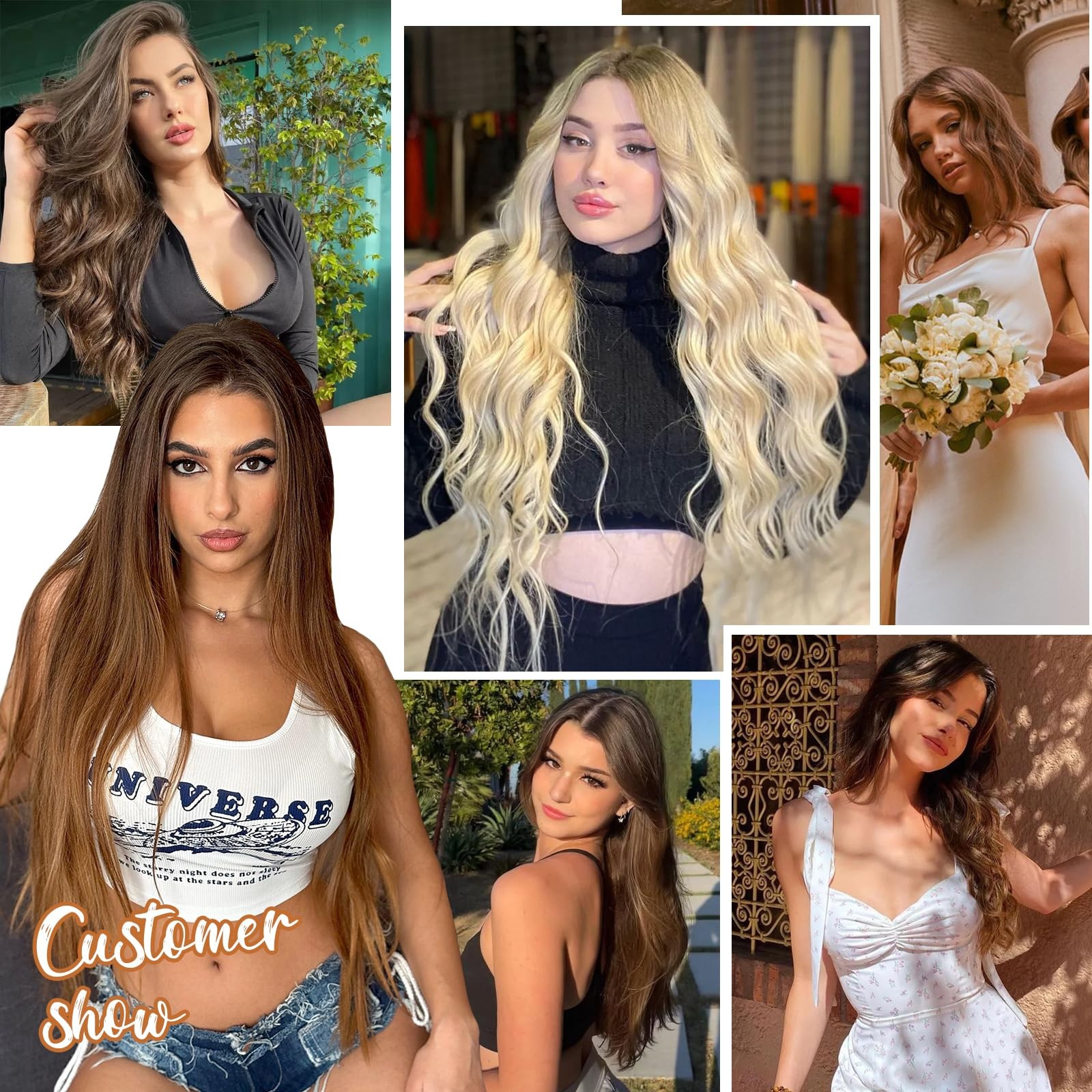 Sisily Clip In Hair Extensions Real Human Hair 22 Inch 120G Bleach Blonde 100