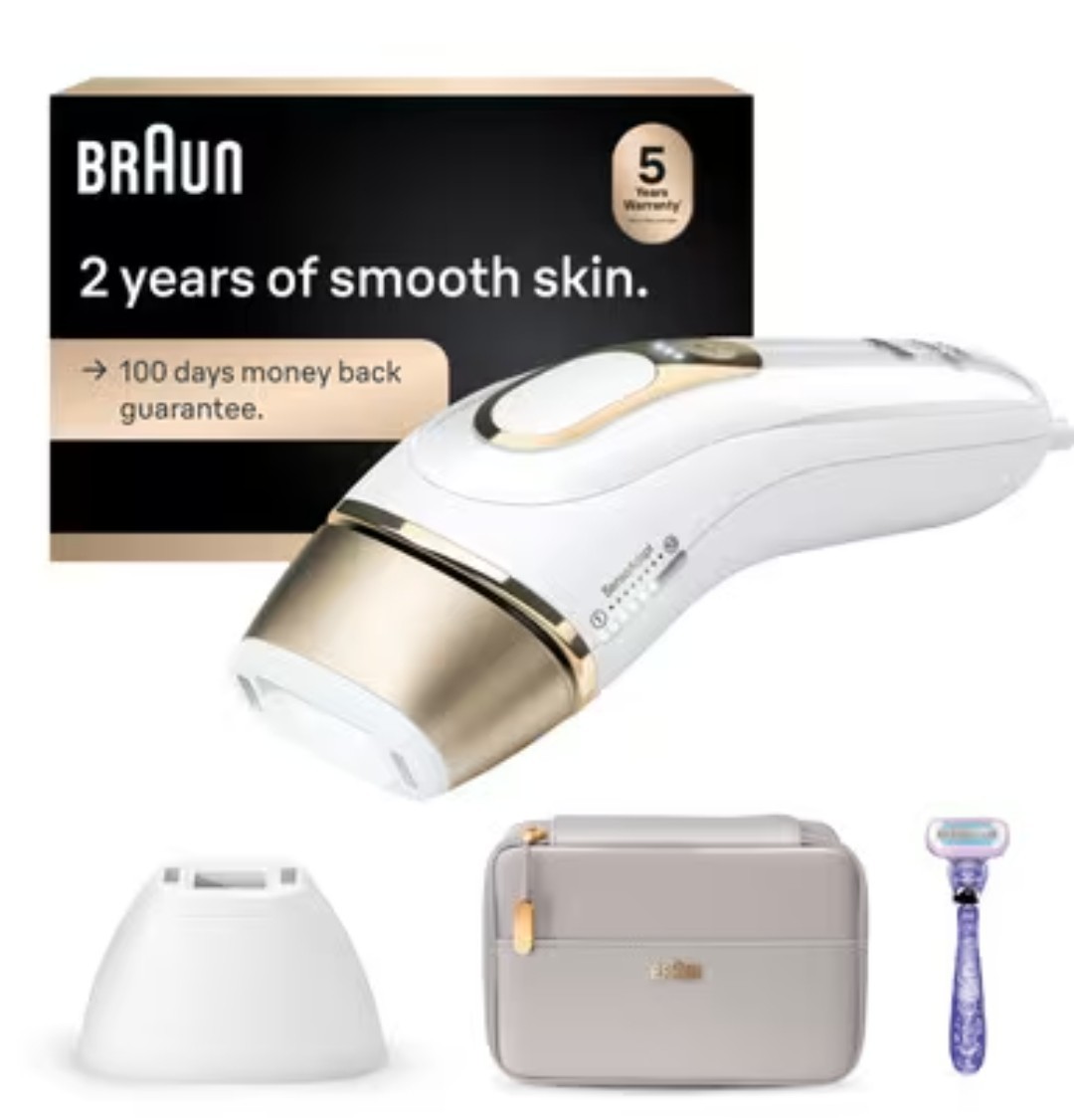 Braun Silk-expert Pro 5 IPL Hair Removal Device White/Gold w/ Case & Manual