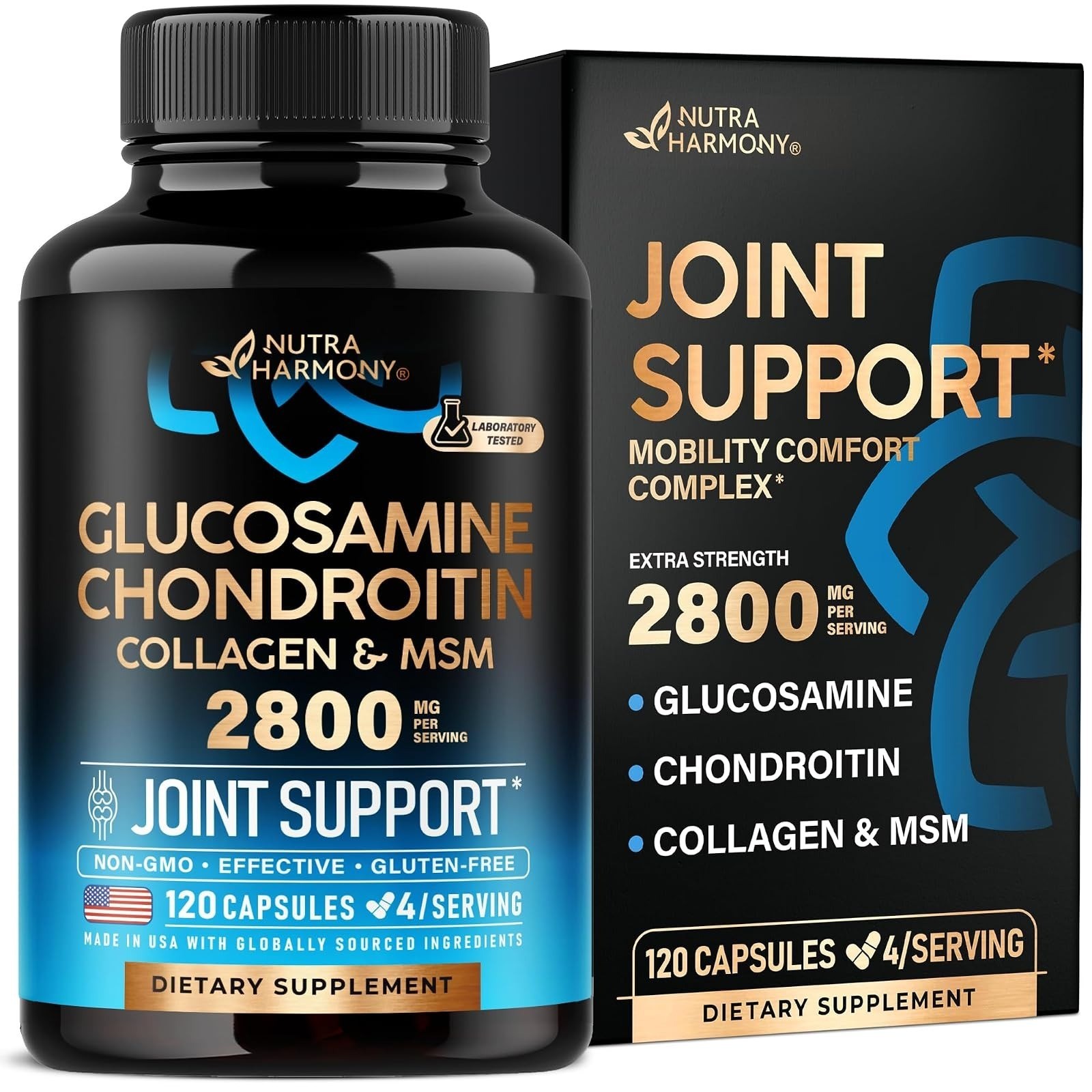 Glucosamine Chondroitin MSM Collagen Joint Support Supplement 120 Capsules