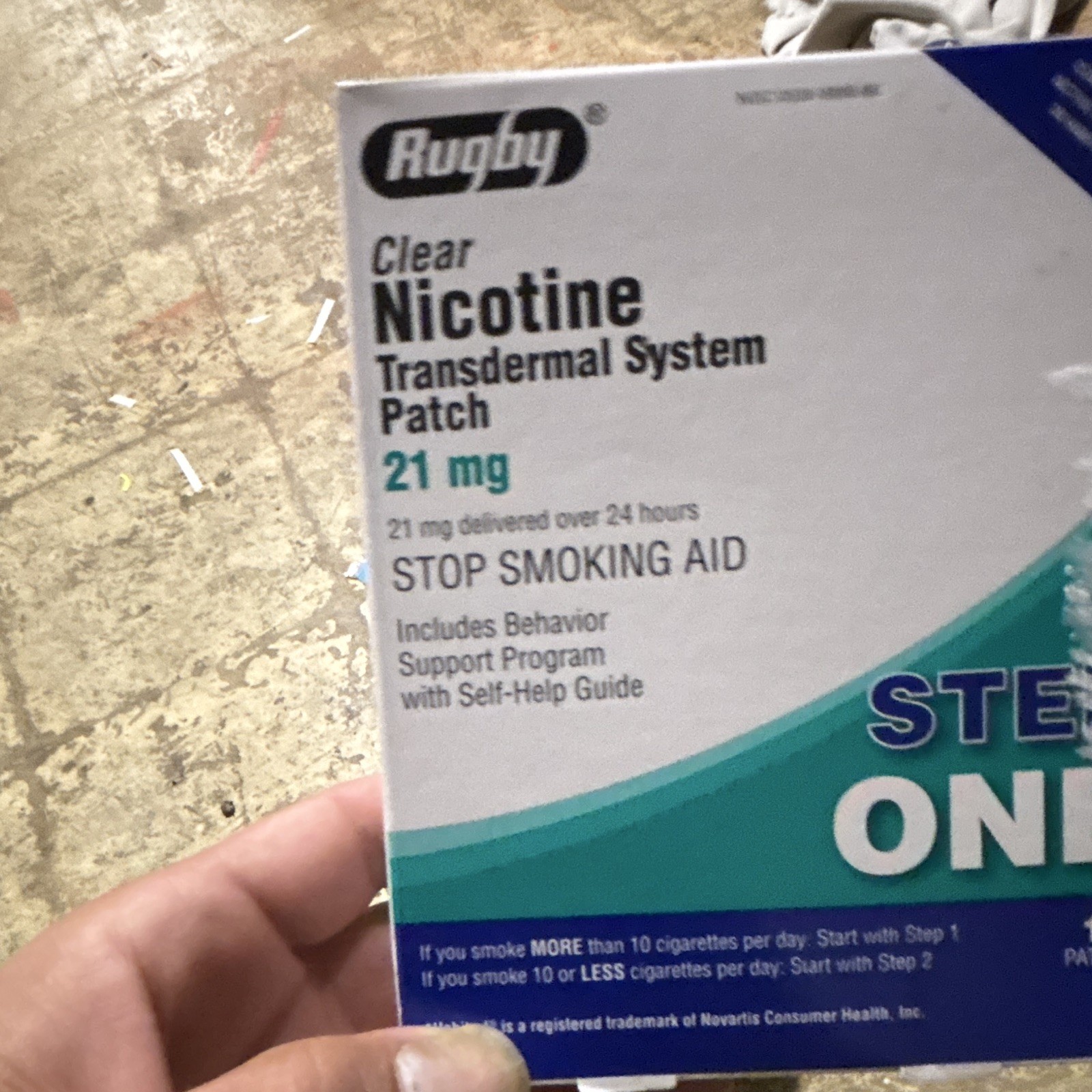 Rugby Clear Nicotine Transdermal Patch 21mg Step 1 Stop Smoking Aid