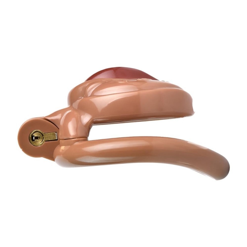 ABS Resin 4 Colors Sissy Realistic Pussy Chastity Cage with 4 Rings Lock Devices