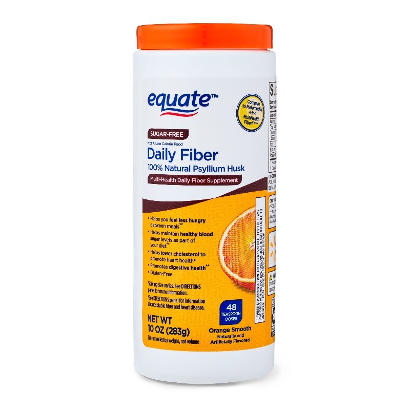 Equate Daily Fiber 100% Natural Psyllium Husk Fiber Supplement, 10 oz