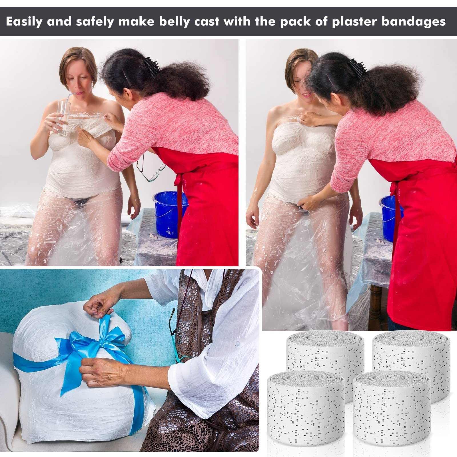 50 Pack Plaster Cloth Gauze Bandages – Craft Art Projects, Paper Mache, Body Cas