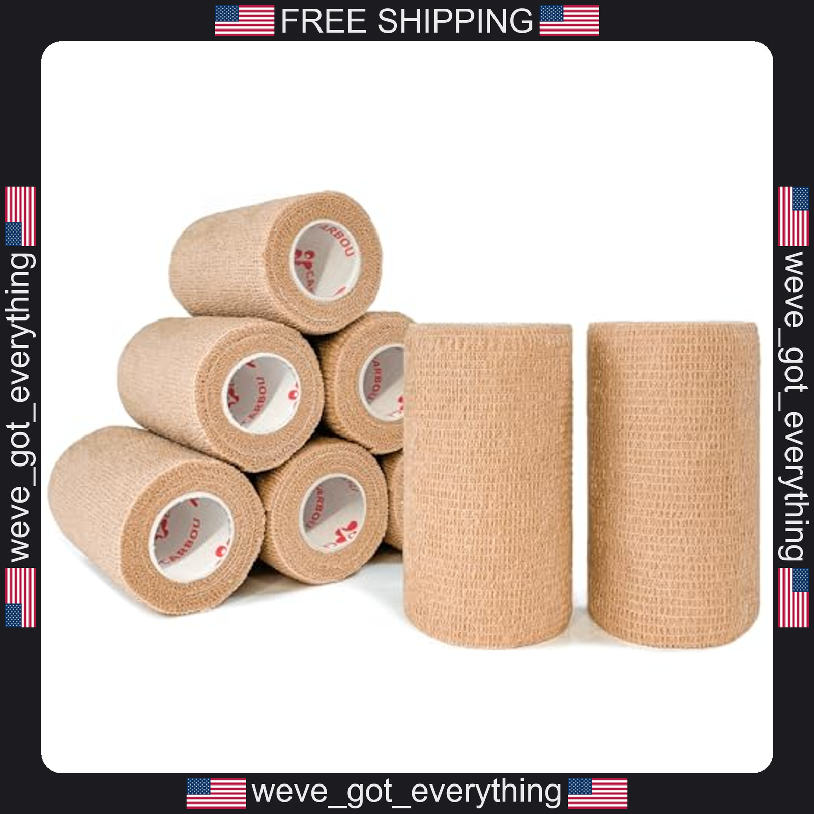 8 Pack Self-Adhesive Elastic Bandage Wrap for Support and Injury Prevention