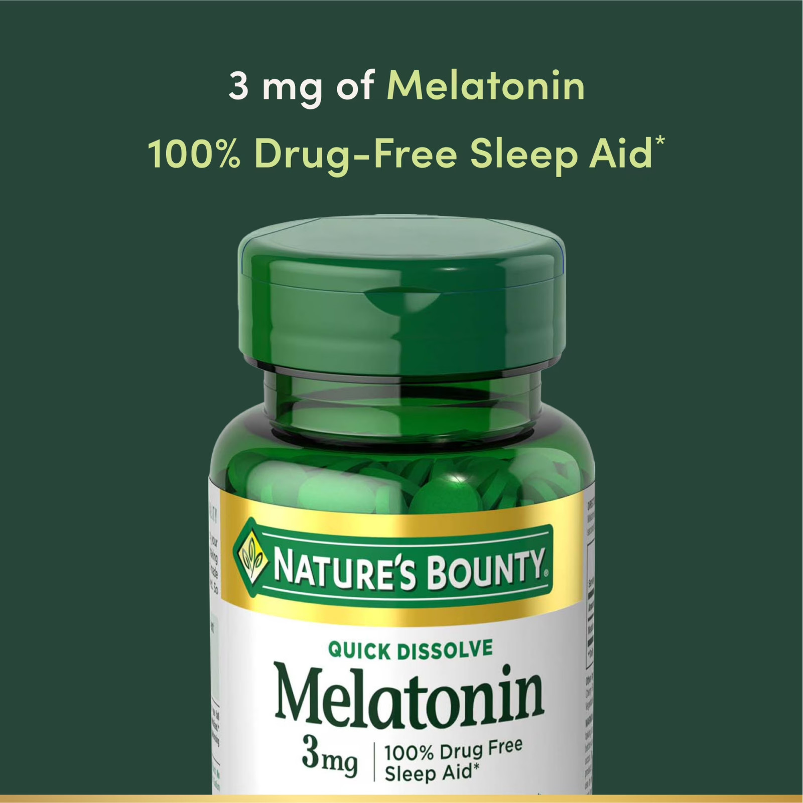 Nature’s Bounty Melatonin 3mg Quick Dissolve Sleep Aid, Cherry Flavor, 240 Count