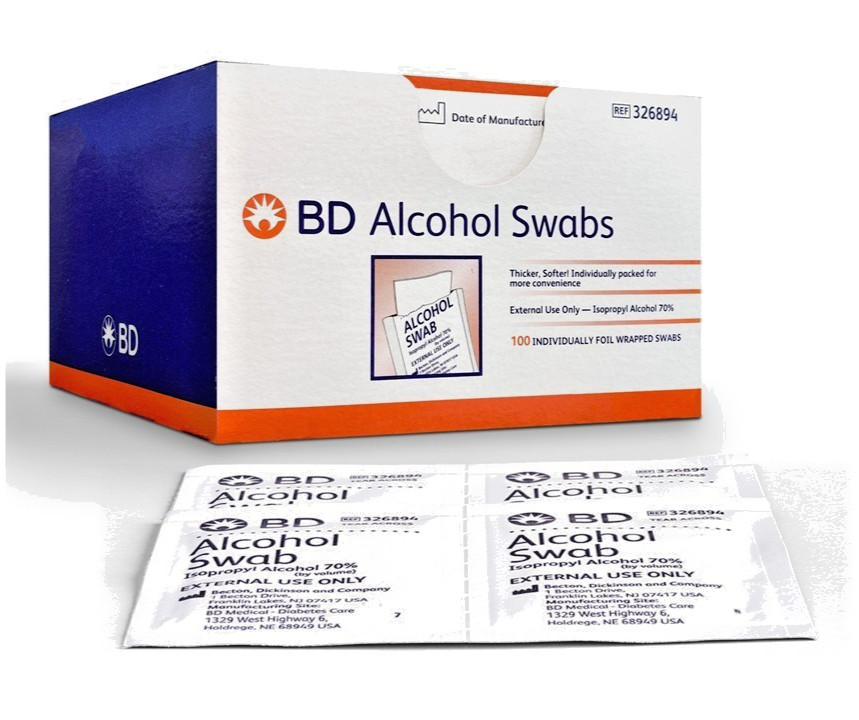 BD Alcohol Swabs | 2X 100’s | Antiseptic Pads First Aid & Skin Cleaning