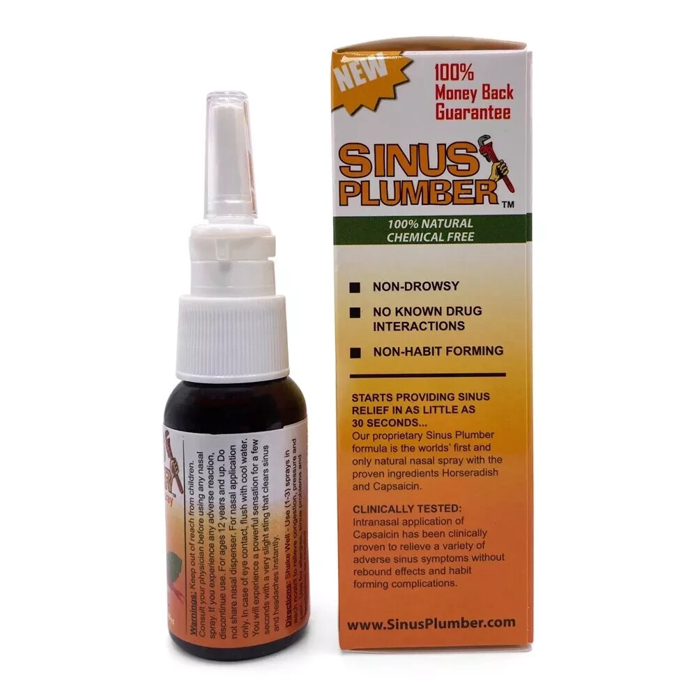 Sinus Plumber Allergy and Headache Pepper Nasal Spray Combo Pack Sinus Buster