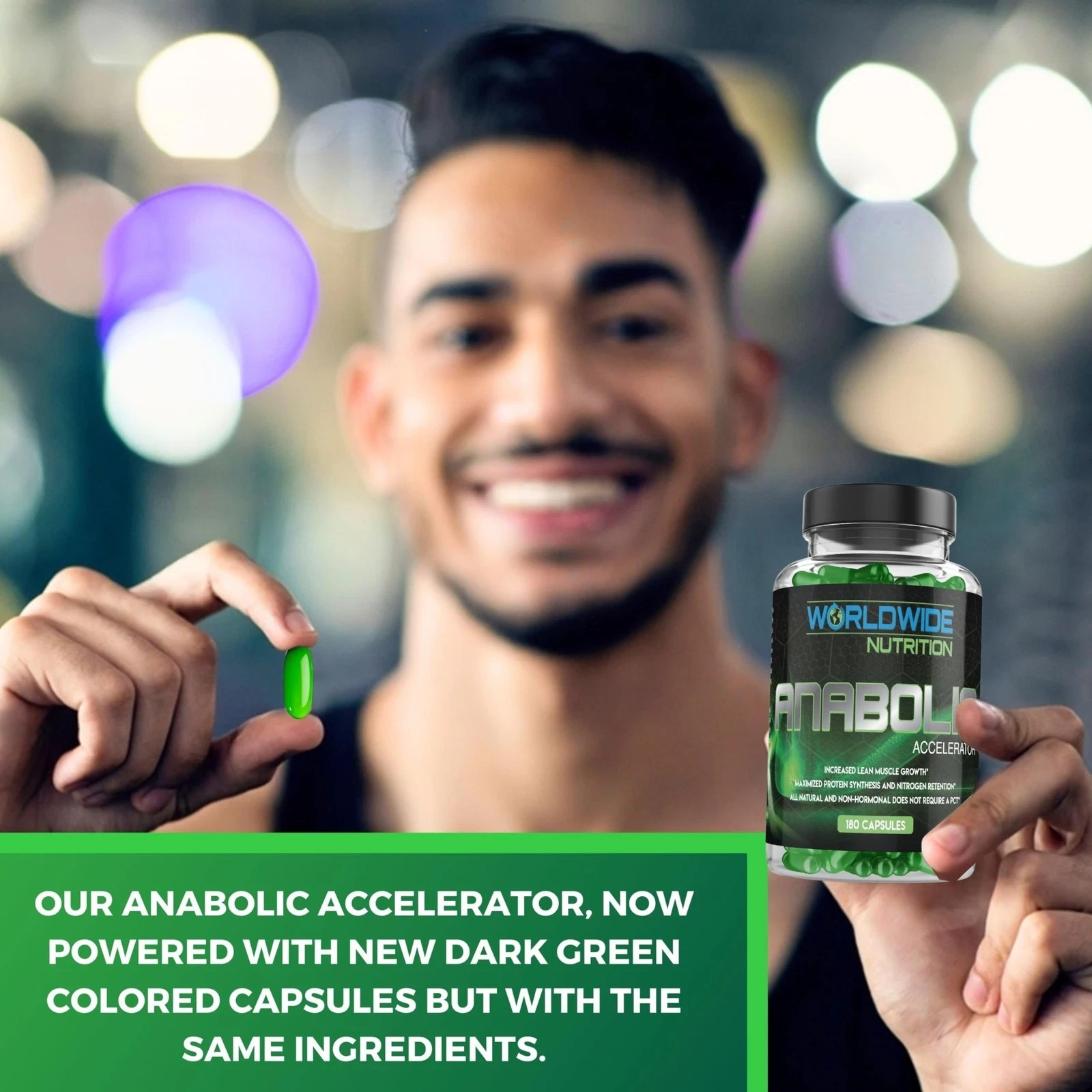 Worldwide Nutrition Anabolic Accelerator 180 Count Muscle Growth Energy Men