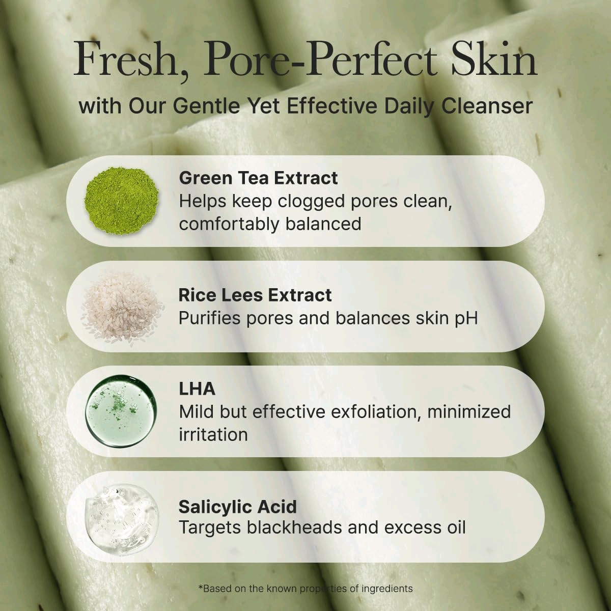 ARENCIA Rice Cake Cleanser, Green Tea + LHA Deep Pore Cleansing Face Wash,…