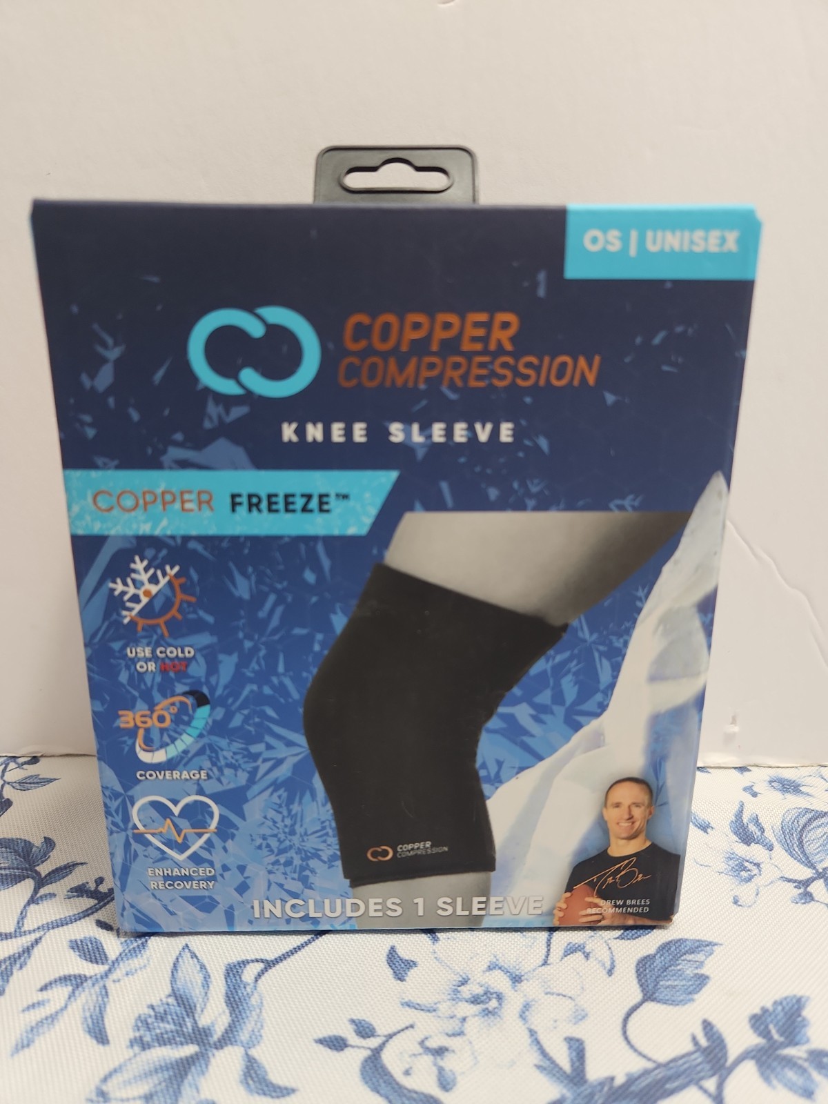 Copper Freeze Knee Sleeve Hot Cold Therapy Support for Pain Swelling One Size