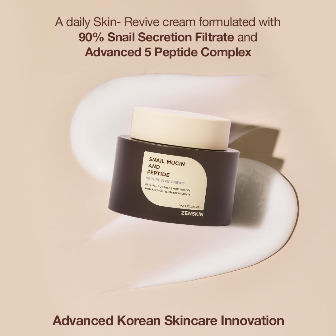 Korean Skin Care Snail Mucin Moisturizer Cream – 90% Snail Mucin and Peptide …