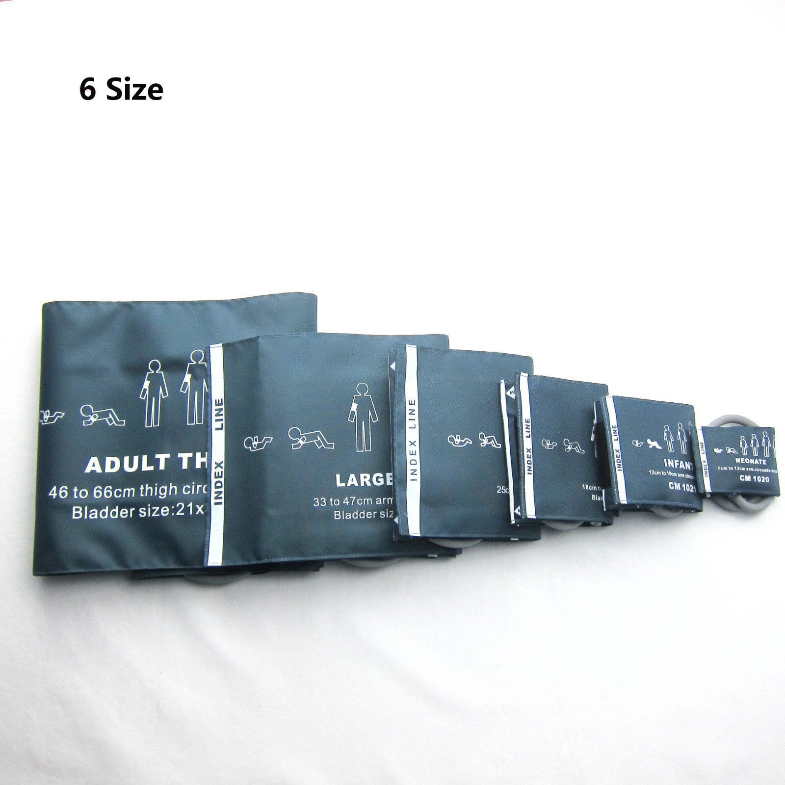 One-Tube Blood Pressure Testing cuff for Patient Monitor NIBP cuffs 6 size