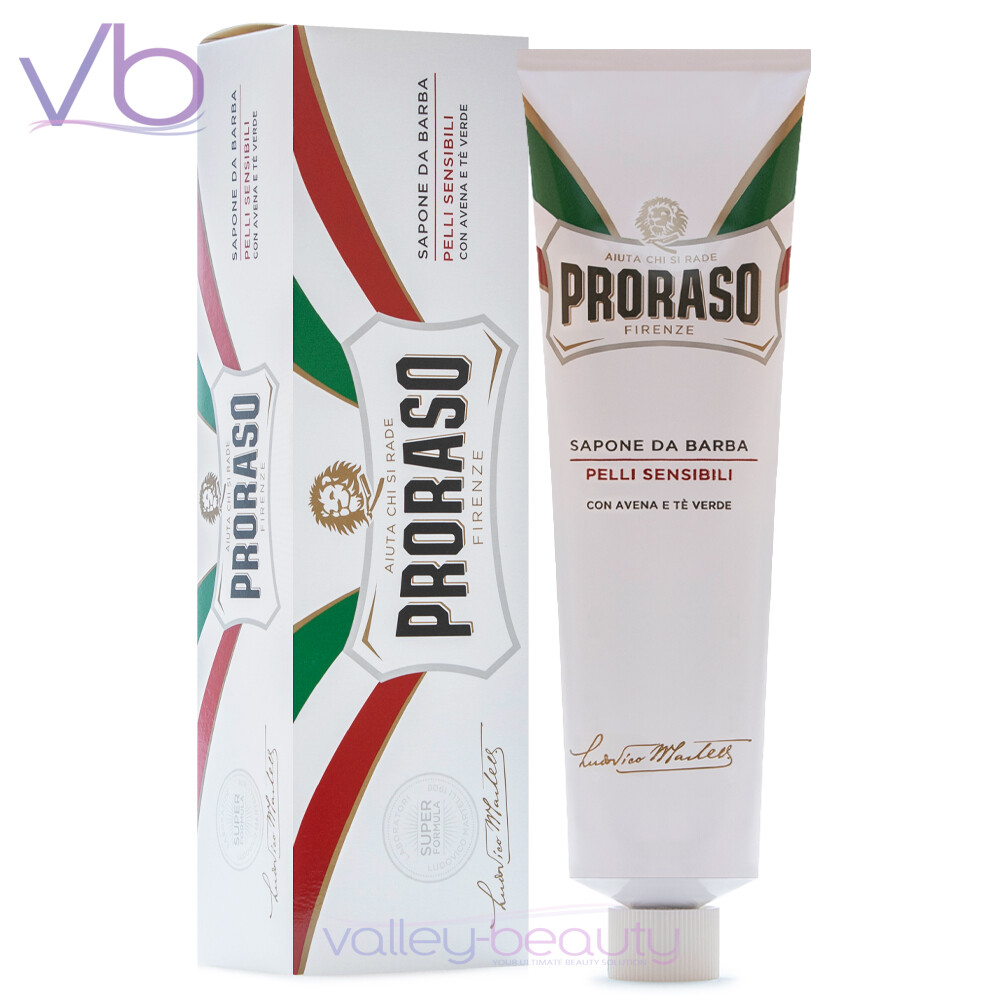 PRORASO White Shaving Cream In A Tube – Oatmeal Extract, Green Tea Made in Italy
