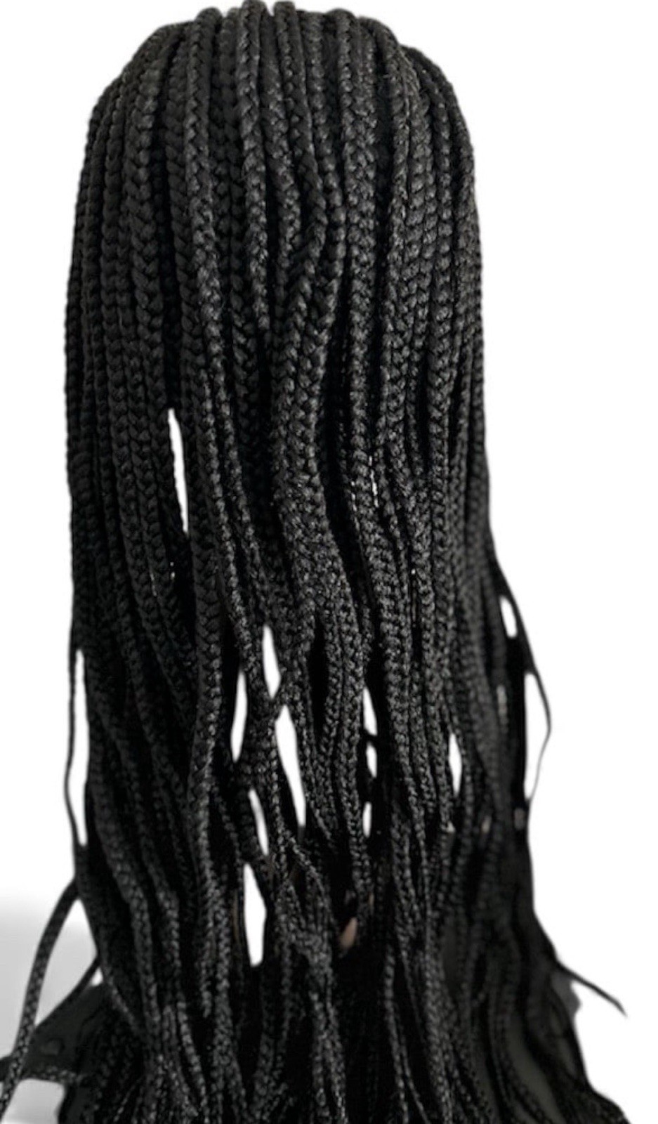 Women’s Black Braided Lace Front Synthetic Wig w/ Adjustable Strap, One Size