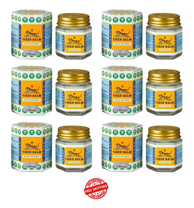 6 X Original Tiger Balm White Ointment 30g Herbal Muscle & Joint Pain Relief