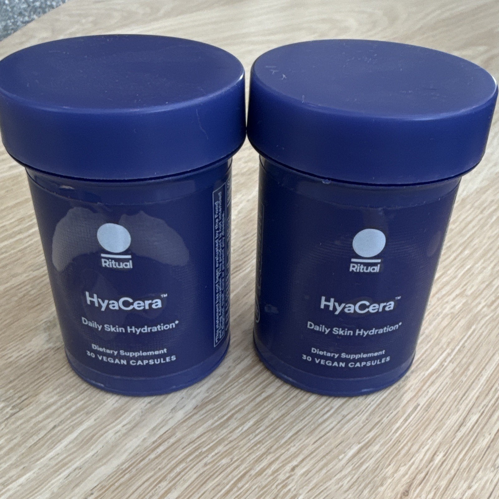 Ritual HyaCera Daily Skin Hydration Vegan Capsules 30 Count Exp 6/26 (Pack of 2)