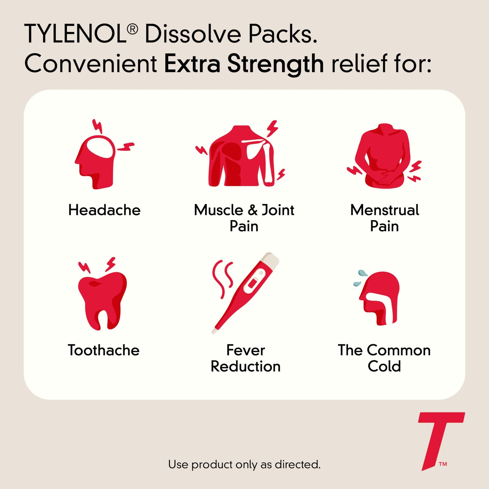 Tylenol Extra Strength Dissolve Powder Packs, 500 mg 32 Count, Multi