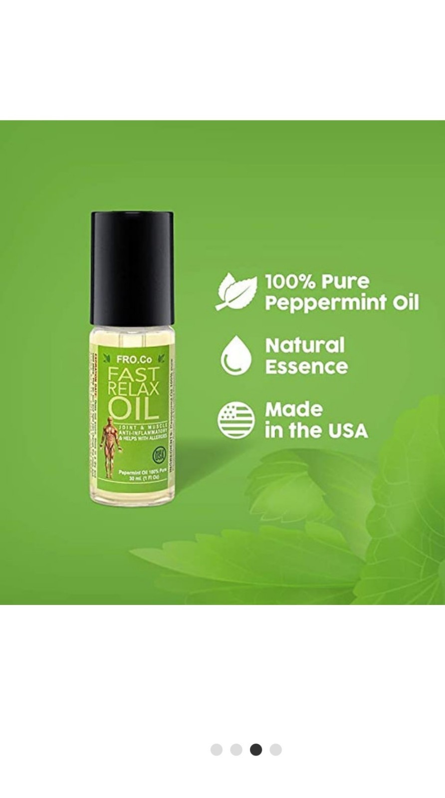 (3) 30ml Spray Bottles Peppermint Fast Relax Oil Pain Relief Articular Muscular