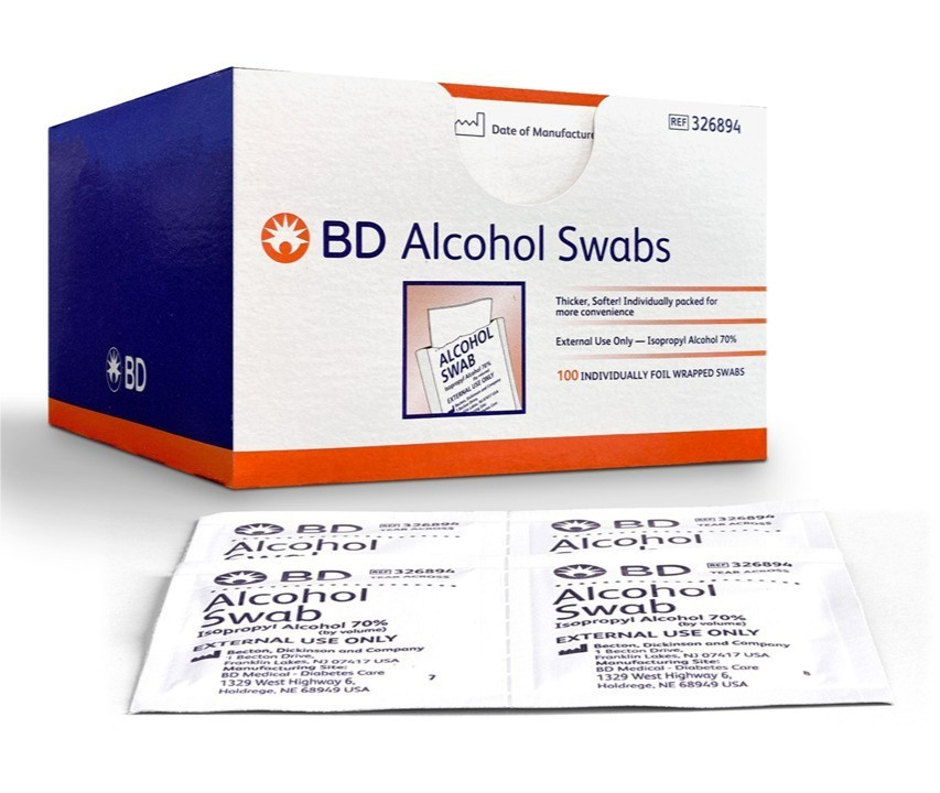 6x BD Alcohol Swabs 100’s | Antiseptic Pads First Aid Skin Cleaning