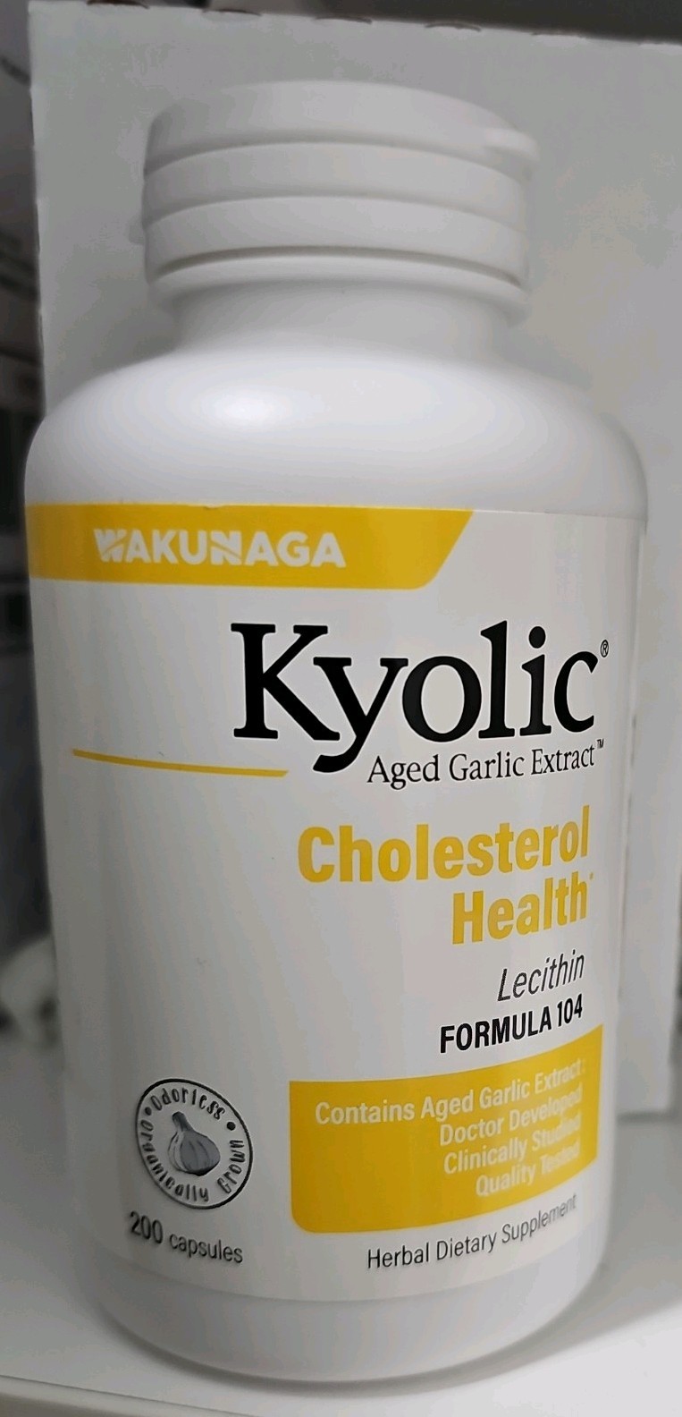 200 count Kyolic Aged Garlic Extract Formula 104, (Pack of 1), No Color