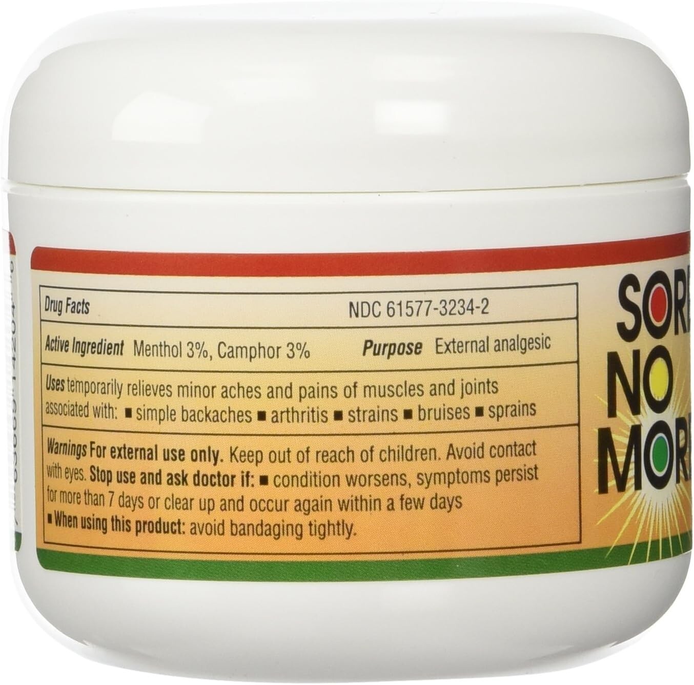 Sore No More Warm Therapy Pain Relief Arthritis 8 oz. Jar ~ 3 PACK