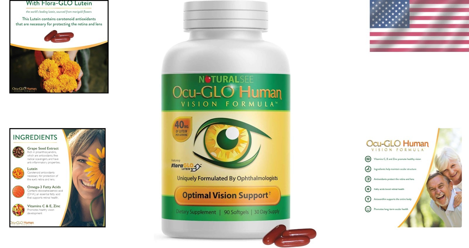 Human Vision Formula Eye Health Support – 90 Natural Antioxidant Capsules