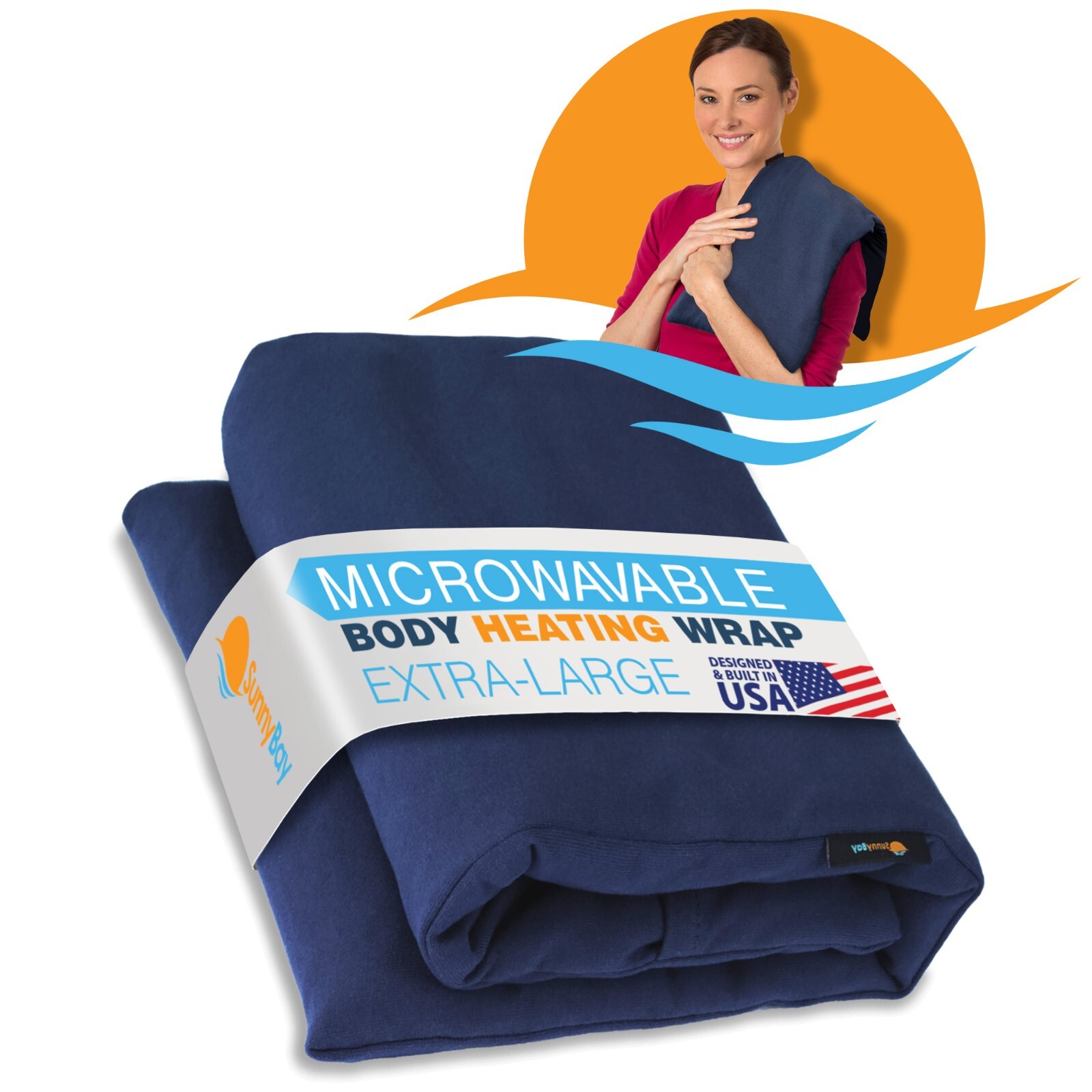 SunnyBay 10×24 IN Large Microwave Heating Pad-Washable Fleece Cover-Wheat Filled