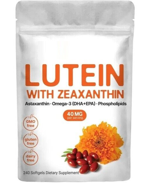 Lutein 40 mg with Zeaxanthin 240 gels Astaxanthin/Phosphalipids/Omega-3/Krill