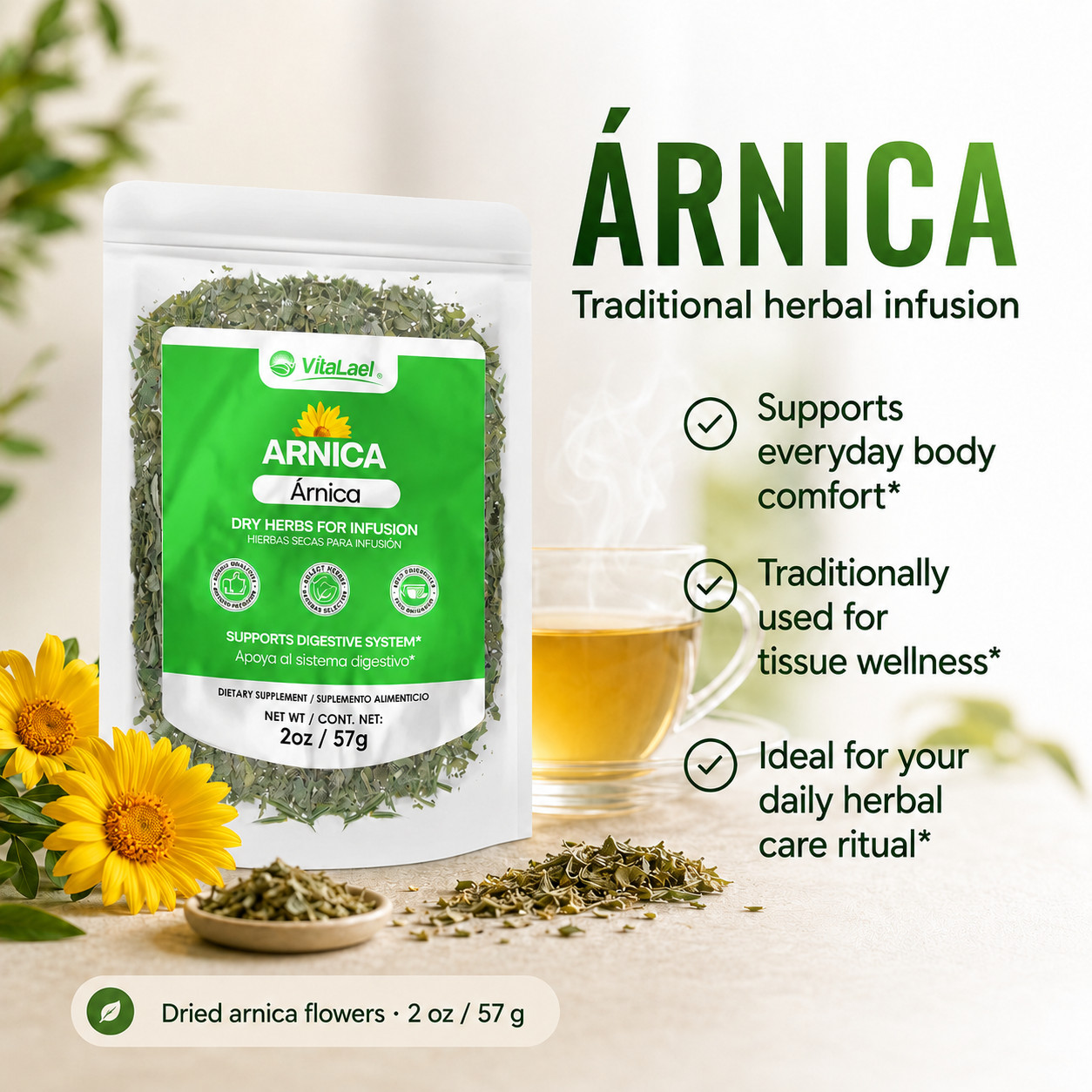 Arnica Tea Infusion – Natural Muscles & Joint Relief – AntiInflammatory Support