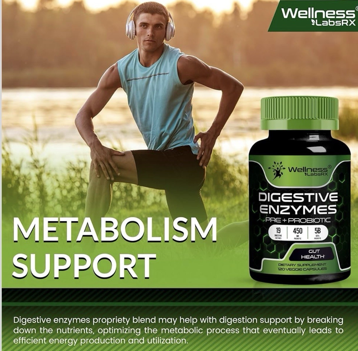 Digestive Enzymes with Probiotics and Prebiotics 450mg, 120, exp 07/26