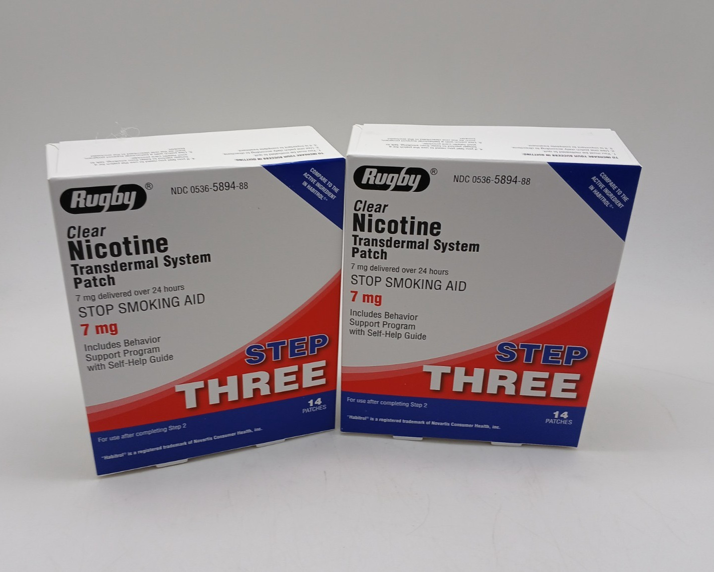 Rugby Step 3 Nicotine Patches 7mg 28 Count Stop Smoking Aid Exp 01/2026