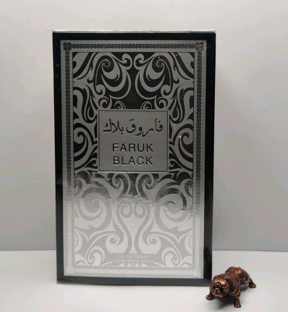 Faruk Black EDP Cologne for Men 3.4oz Inspired by Lattafa Fakhar Black