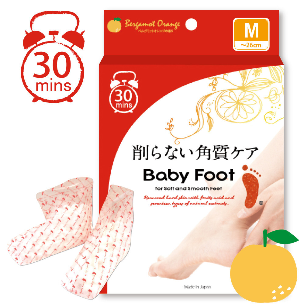 [BABY FOOT] Japan Easy Pack Deep Skin Exfoliation Foot Mask Orange Scent M -26cm