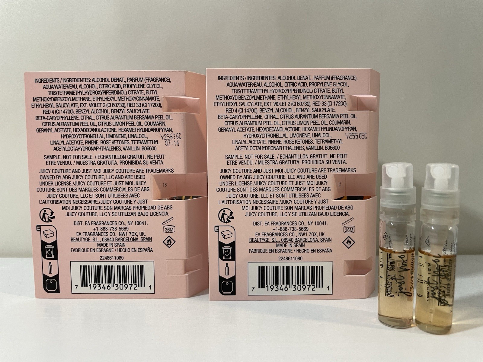 2 Juicy Couture Just Moi EDP 1.8 ml Sampler Vial LATEST RELEASE NEW & FRESH