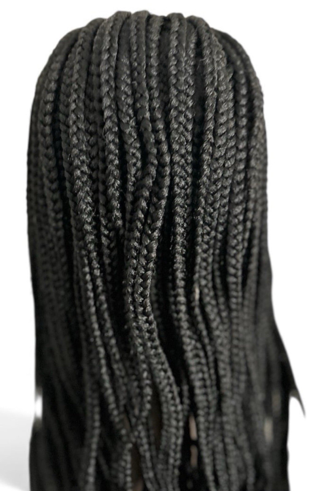 Women’s Black Braided Lace Front Synthetic Wig w/ Adjustable Strap, One Size