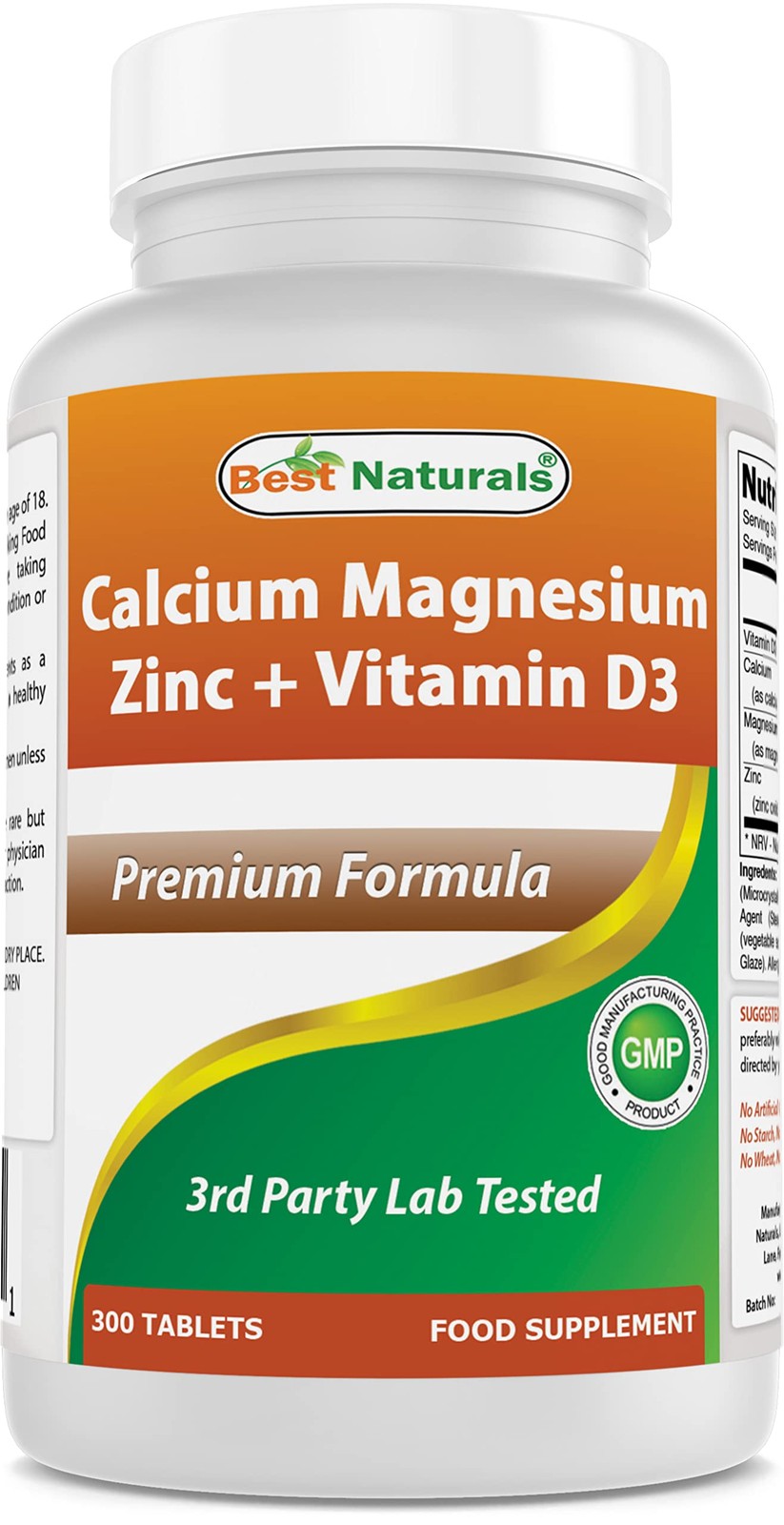 Best Naturals Calcium Magnesium Zinc Vitamin D3 300 Tablets – Calcium 1000 Mg