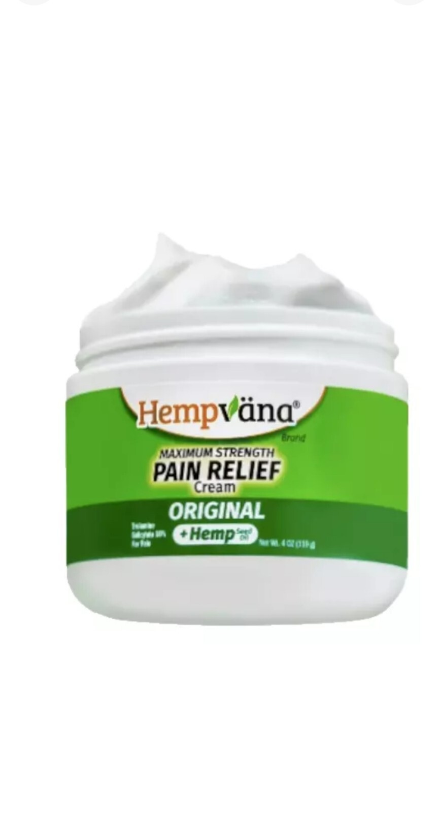 Hempvana Maximum Strength PainRelief Cream Original Hemp Seed Oil 4oz Exp:04/25