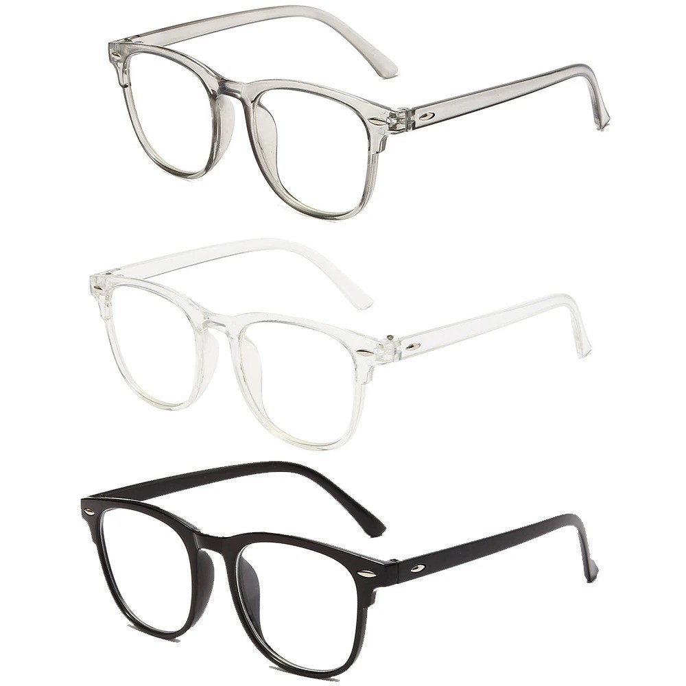 3 Pack Blue Light Blocking Computer Glasses Round Clear Frame Women Men Eyewear